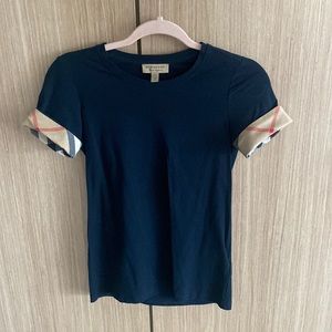 Navy Blue Burberry Short Sleeve
